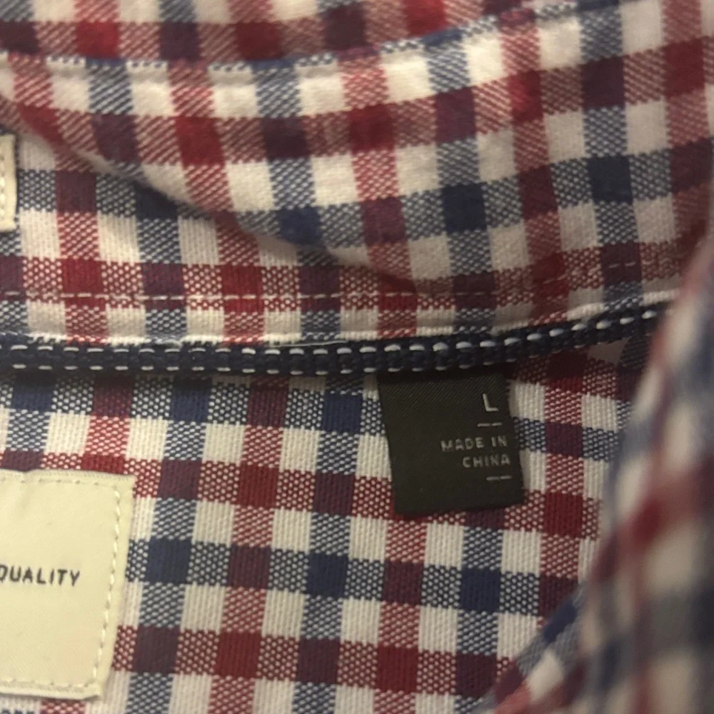 Hawker Rye Stretch Oxford Men's Red and Blue Checkered Shirt - Size Large - Picture 3 of 7